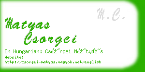 matyas csorgei business card